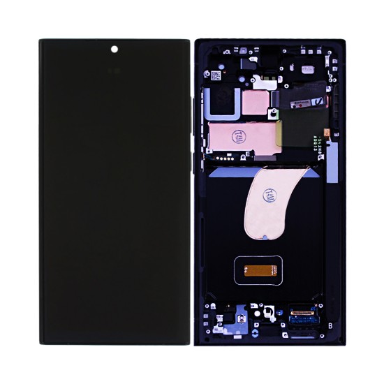 Touch+Display Com Frame Samsung Galaxy S23 Ultra 5g/S918 6,8" Service Pack (GH82-30465E/30466E) Grafite Cinza